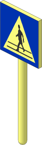 Roadsign Square Small without Base with Ped. Crossing Pattern