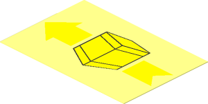 Sticker  1.9 x  2.8 with Yellow Box and Arrow Left