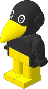 _Figure Fabuland Bird  1 with Body Black/Black/Yellow