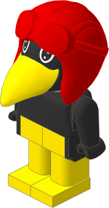 _Figure Fabuland Bird  1 Body Black/Black/Yellow Aviator Helmet