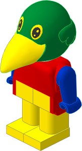 _Figure Fabuland Bird  2 Body Red/Blue/Yellow