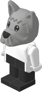 _Figure Fabuland Dog with Body White/White/Black