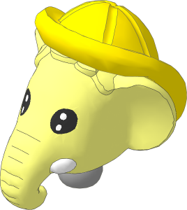 Figure Fabuland Elephant Head  1 w Neck and Sou'wester Yellow