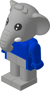 _Figure Fabuland Elephant  1 with Body Blue/Blue/Grey