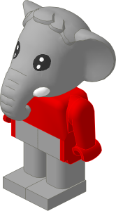 _Figure Fabuland Elephant  1 with Body Red/Red/Grey