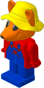 _Figure Fabuland Fox  2 w Body Red/Red/Blue Dungarees and Hat