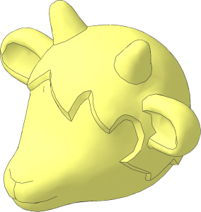 ~Figure Fabuland Goat Head without Pattern