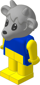 _Figure Fabuland Goat  1 with Body Blue/Yellow/Yellow