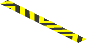 Sticker  0.8 x  8 with Black and Yellow Chevrons