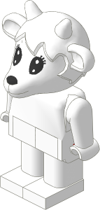 _Figure Fabuland Goat  2 with Body White/White/White