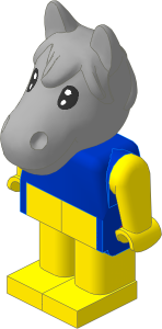 _Figure Fabuland Horse  1 with Body Blue/Yellow/Yellow