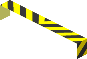 Sticker  0.8 x  8 with Black and Yellow Chevrons (Formed)