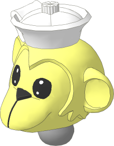 Figure Fabuland Monkey Head  1 with Neck and Sailor's Cap White