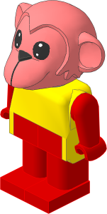 _Figure Fabuland Monkey  1 with Body Yellow/Red/Red