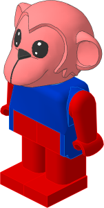 _Figure Fabuland Monkey  1 with Body Blue/Red/Red