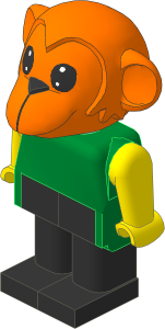 _Figure Fabuland Monkey  1 with Body Green/Yellow/Black