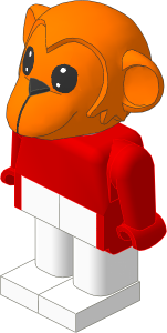 _Figure Fabuland Monkey  1 with Body Red/Red/White