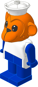 _Figure Fabuland Monkey  1 w Body White/Blue/Blue Sailor's Cap