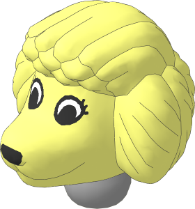 Figure Fabuland Poodle Head  2 with Neck