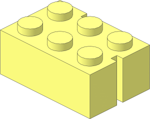 Mursten Brick  2 x  3 with 2 Slots Right