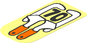 Sticker  3.7 x  1.8 with Number 70 and Clamps