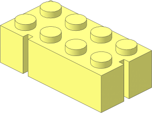 Mursten Brick  2 x  4 with 2 Slots Left