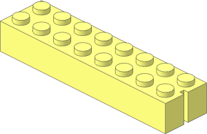 Mursten Brick  2 x  8 with 1 Slot