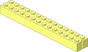 Mursten Brick  2 x 14 with 1 Slot