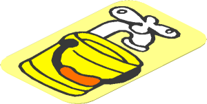 Sticker  2.7 x  1.7 with Bucket and Faucet