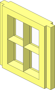 Mursten Window Pane  1 x  2 x  2 with Glass