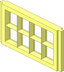 Mursten Window Pane  1 x  4 x  2 with Glass