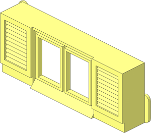Mursten Window  1 x  6 x  2 with Shutters