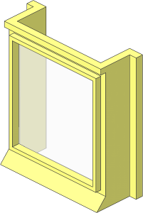 Mursten Window  1 x  3 x  3 with Glass