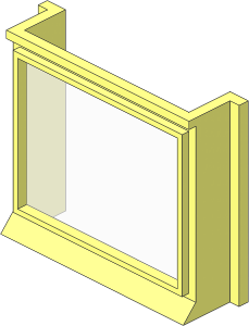 Mursten Window  1 x  4 x  3 with Glass