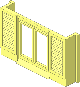 Mursten Window  1 x  6 x  3 with Shutters