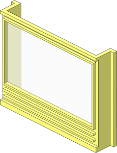 Mursten Window  1 x  6 x  4 Panorama with Glass