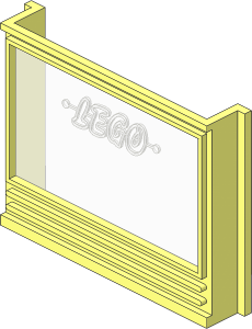 Mursten Window  1 x  6 x  4 Panorama with Glass with LEGO Logo