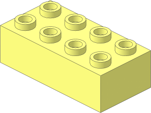 Brick  2 x  4 Minitalia with Underside Cross Studs