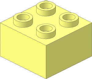 Brick  2 x  2 Minitalia with Underside Cross Stud