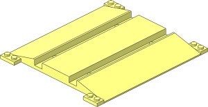 Train Level Crossing Base without Center Rail