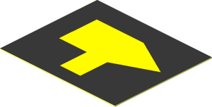 Sticker  1.1 x  1.3 with Yellow Hammer on Black Background