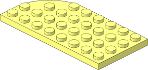 Plate  4 x  8 Curved Left with Square Underside Studholes