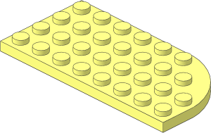 Plate  4 x  8 Curved Right with Square Underside Studholes