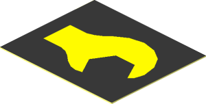 Sticker  1.1 x  1.3 with Yellow Wrench on Black Background