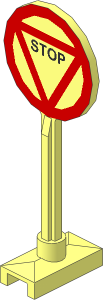 Roadsign Round Large with "STOP" Pattern