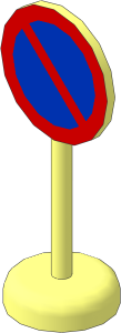 Roadsign Round with Round Base with No Waiting Left Pattern