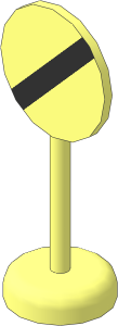 Roadsign Round with Round Base with End Restrictions Pattern