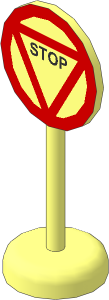 Roadsign Round with Round Base with "STOP" Pattern