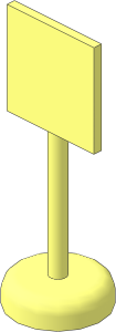 Roadsign Square with Round Base