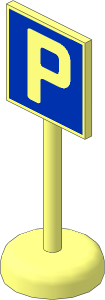 Roadsign Square with Round Base with Parking Pattern
